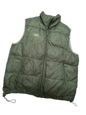 Olive green umbro puffer gilet men's xxl