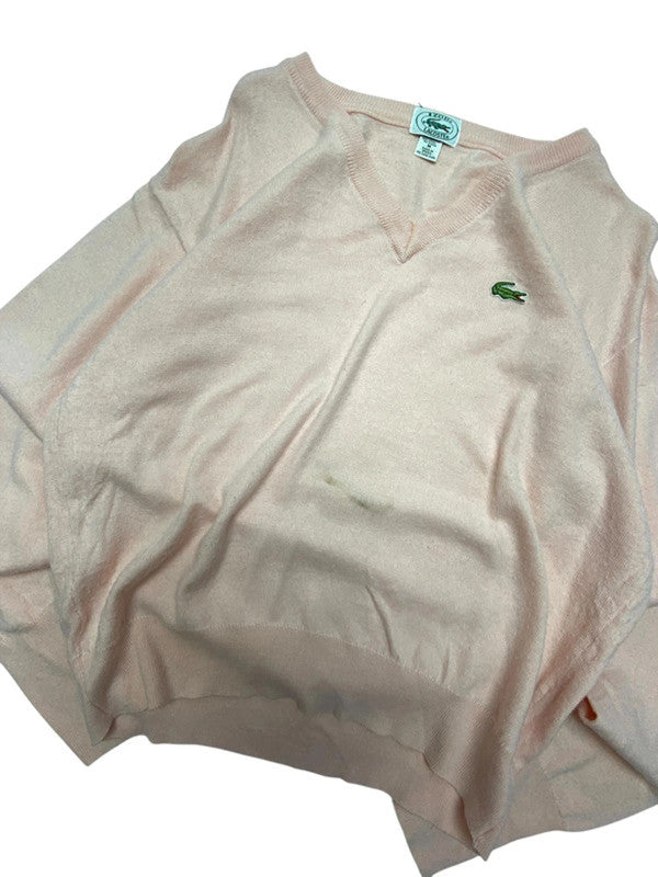 Pink izod x lacoste v-neck jumper men's medium
