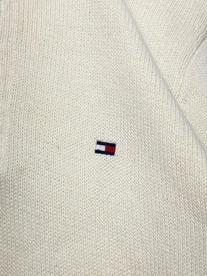 Cream tommy hilfiger half-zip jumper men's medium