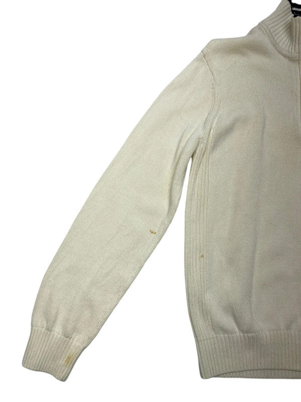 Cream tommy hilfiger half-zip jumper men's medium
