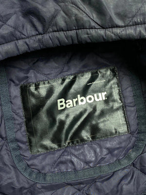 Navy barbour quilted jacket men's xl