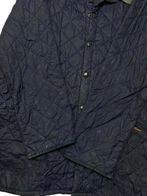 Navy barbour quilted jacket men's xl