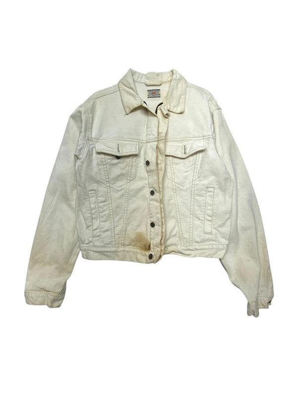 Cream levi's denim jacket men's large
