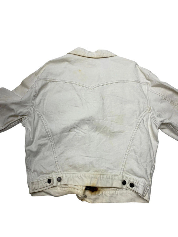 Cream levi's denim jacket men's large