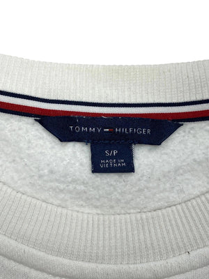 White tommy hilfiger embroidery sweatshirt men's small