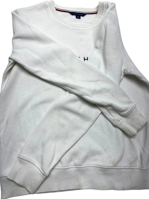 White tommy hilfiger embroidery sweatshirt men's small