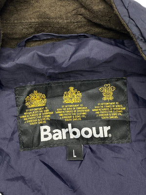 Black barbour quilted jacket women's large