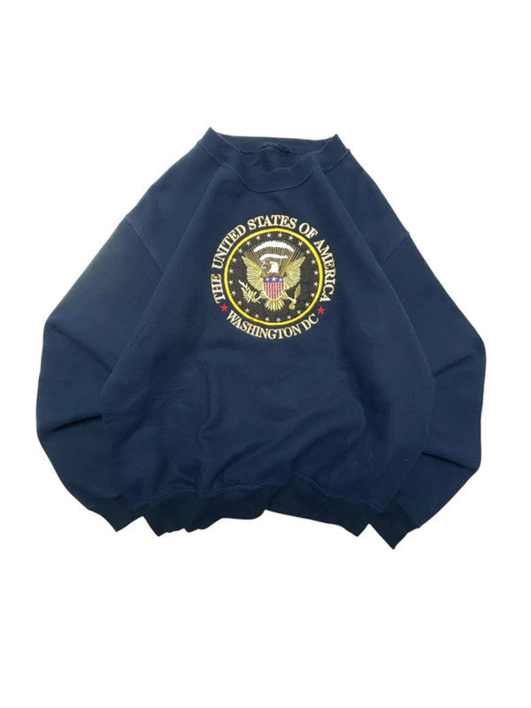 Navy Embroidery Sweatshirt Men's Small