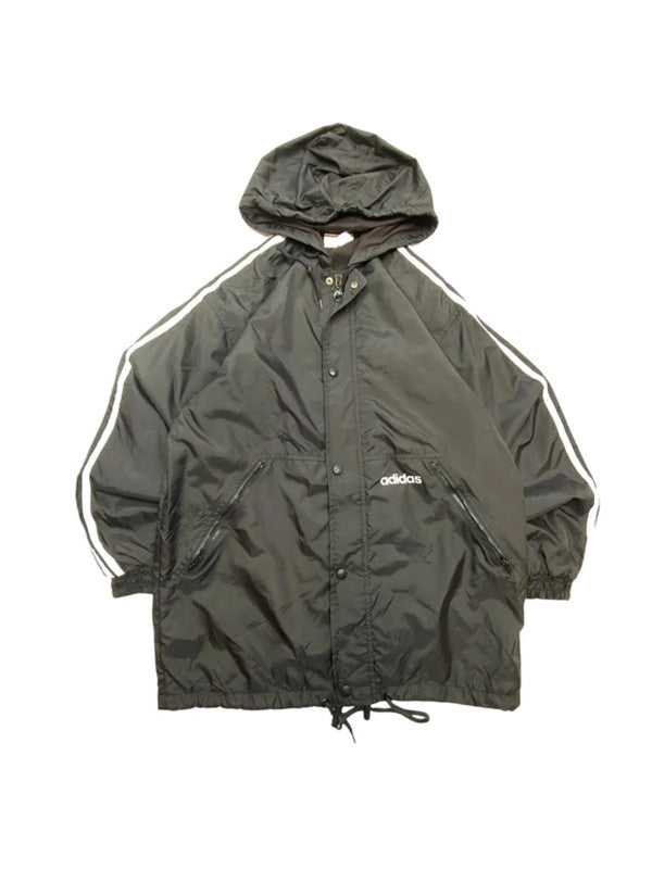 Vintage 90s black adidas windbreaker men's small