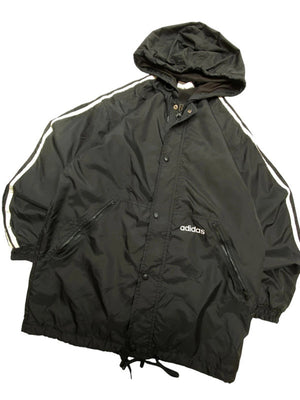 Vintage 90s black adidas windbreaker men's small