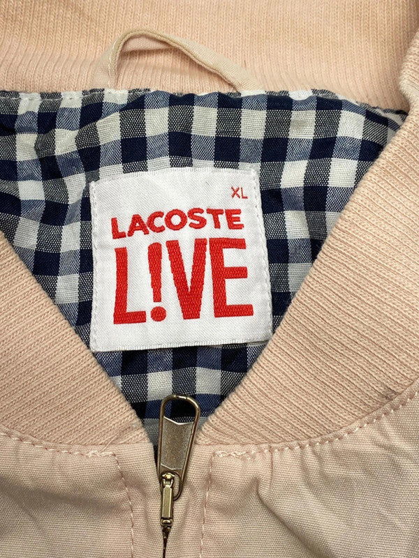 Pink lacoste l!ve bomber jacket women's xl