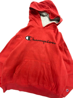 Red champion hoodie women's xl