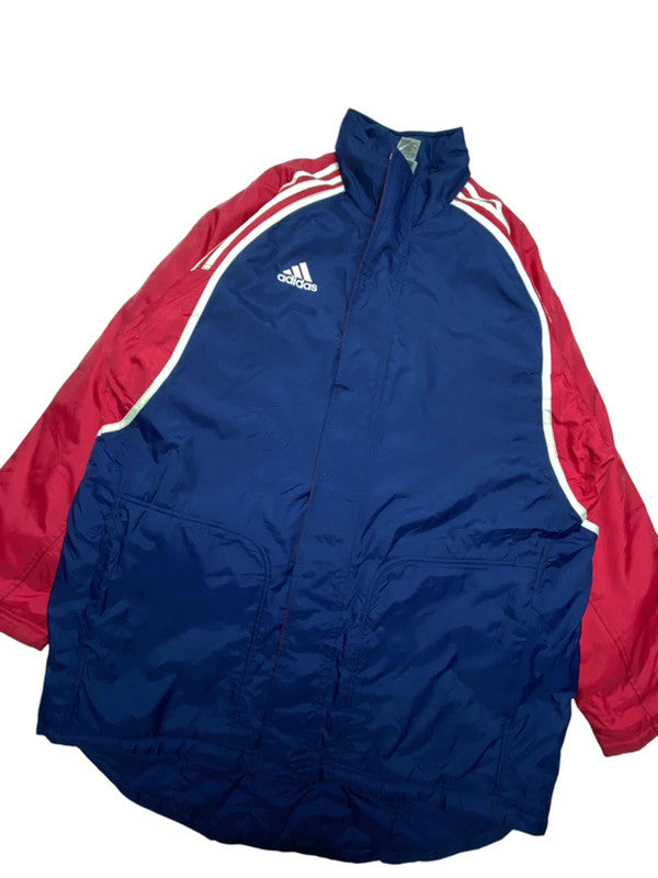 90s blue adidas padded jacket men's xl