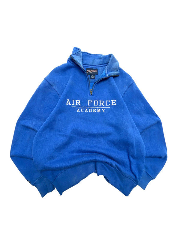 Blue Jansport Embroidery Half-zip Sweater Men's Small