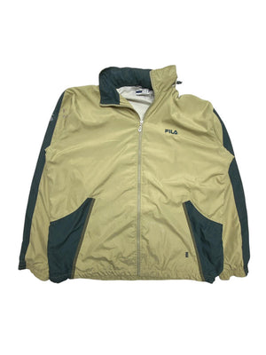 Khaki FILA Tracksuit Jacket Men's XL