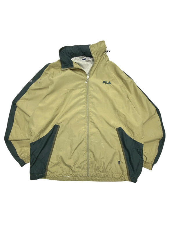Khaki FILA Tracksuit Jacket Men's XL