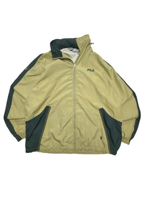 Khaki FILA Tracksuit Jacket Men's XL