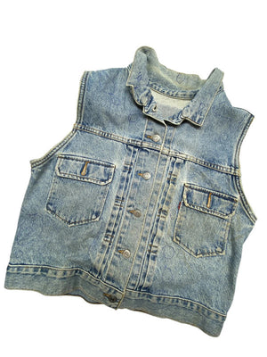 Blue Levi's Denim Gilet Women's Large