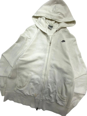 White Nike Zip-through Hoodie Women's Large