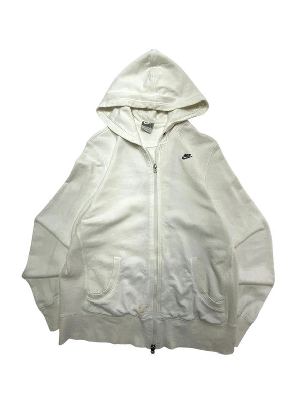 White Nike Zip-through Hoodie Women's Large