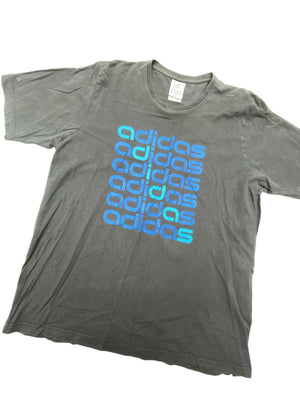 00s Grey Adidas Print T-shirt Men's XL