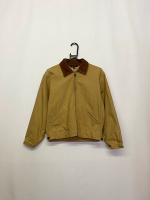 Glassons Tan Cotton Jacket with Corduroy Collar – Size XS