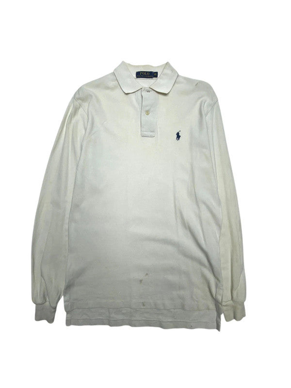 White Ralph Lauren Long-sleeved Polo-shirt Men's XS