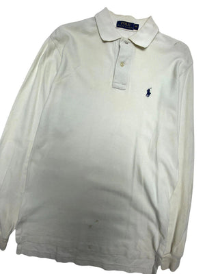 White Ralph Lauren Long-sleeved Polo-shirt Men's XS