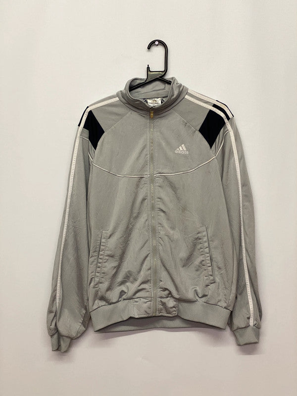 Vintage Adidas Track Jacket - Light Grey/Black - Men’s S