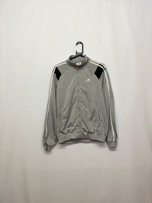 Vintage Adidas Track Jacket - Light Grey/Black - Men’s S