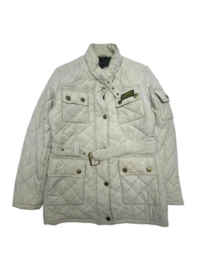 Cream Barbour International Quitted Jacket Women's Medium