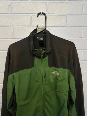 The North Face TKA 100 Fleece Jacket Green Black Full Zip – Size Tag Faded (Estimate M/L)