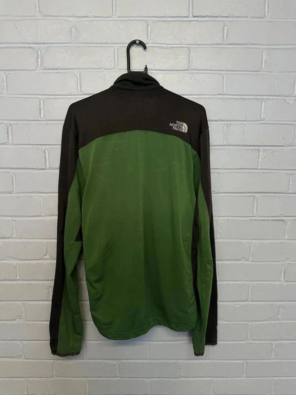 The North Face TKA 100 Fleece Jacket Green Black Full Zip – Size Tag Faded (Estimate M/L)