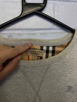 Burberry London Black Quilted Jacket with Check Lining – Size M