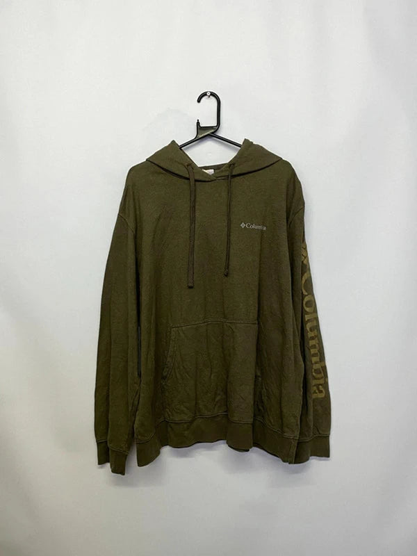 Columbia Olive Green Hoodie – XXL – Fleece Lined Outdoor Pullover