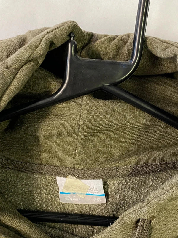 Columbia Olive Green Hoodie – XXL – Fleece Lined Outdoor Pullover