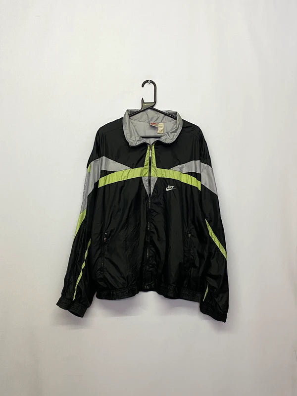 Vintage Nike Black & Neon Windbreaker Jacket – Size L