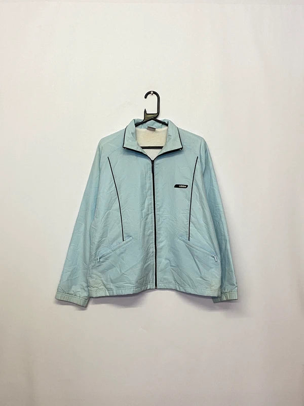 Vintage Adidas Light Blue Track Jacket – Size L (UK 18)