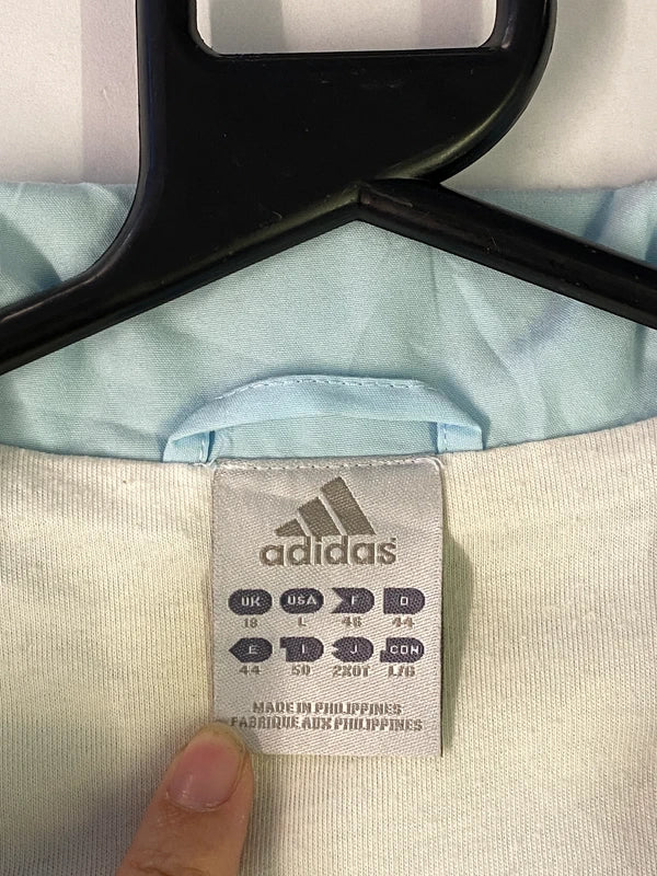 Vintage Adidas Light Blue Track Jacket – Size L (UK 18)