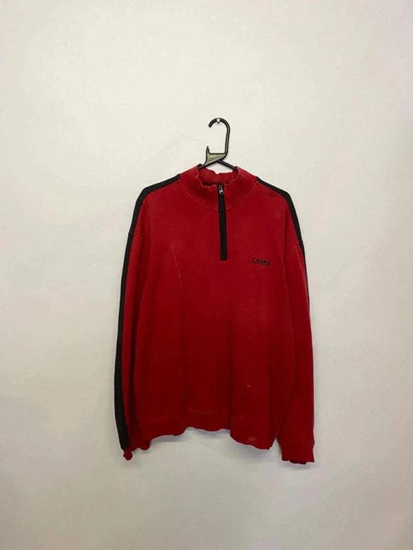 Chaps 1/4 Zip Red Fleece Sweatshirt – Men’s L