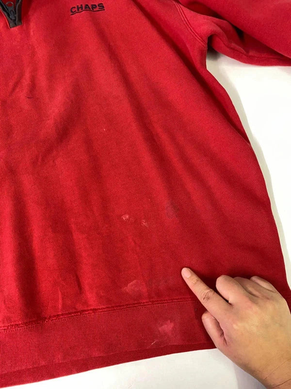 Chaps 1/4 Zip Red Fleece Sweatshirt – Men’s L
