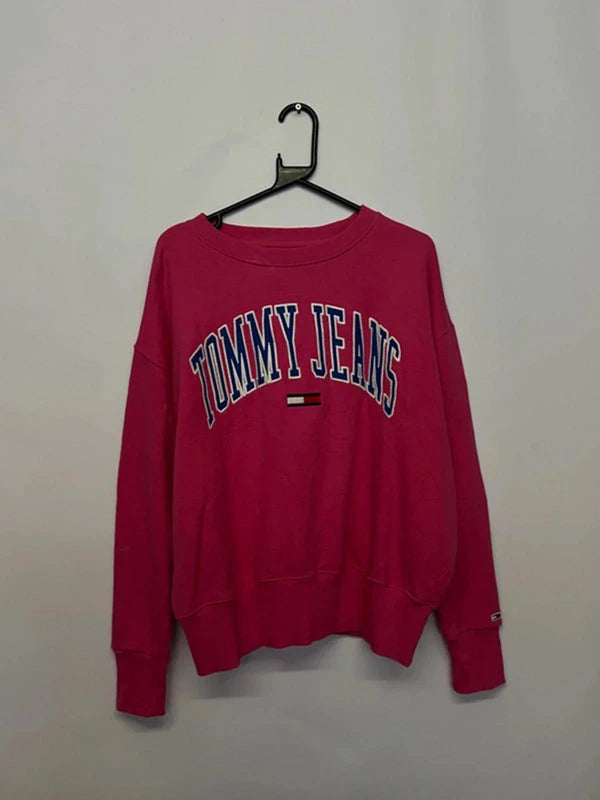 Tommy Jeans Pink Logo Sweatshirt (Size L)