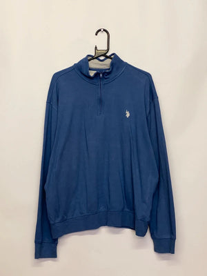 U.S. Polo Assn. Blue 1/4 Zip Sweatshirt – Men’s XL