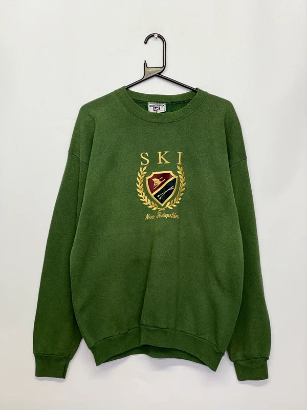 Vintage Lee "SKI New Hampshire" Green Sweatshirt