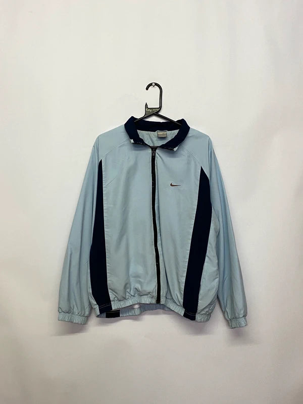 Vintage Nike Full-Zip Track Jacket – Light Blue & Navy