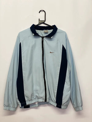 Vintage Nike Full-Zip Track Jacket – Light Blue & Navy