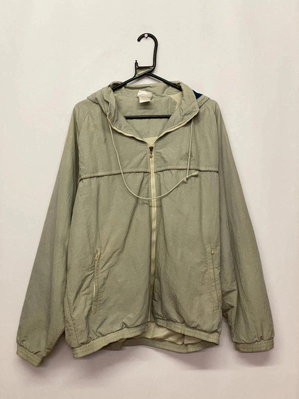 Vintage Adidas Light Green Hooded Windbreaker – Size M/L