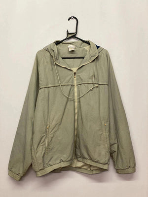 Vintage Adidas Light Green Hooded Windbreaker – Size M/L