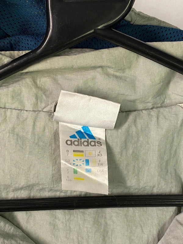 Vintage Adidas Light Green Hooded Windbreaker – Size M/L