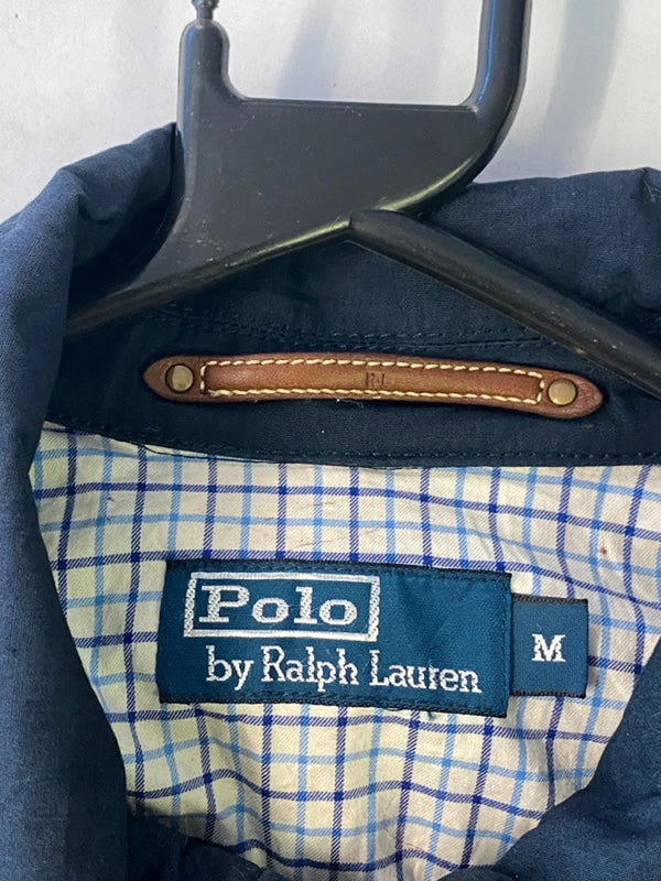 Polo Ralph Lauren Navy Waxed Jacket – Size M – Barbour Style
